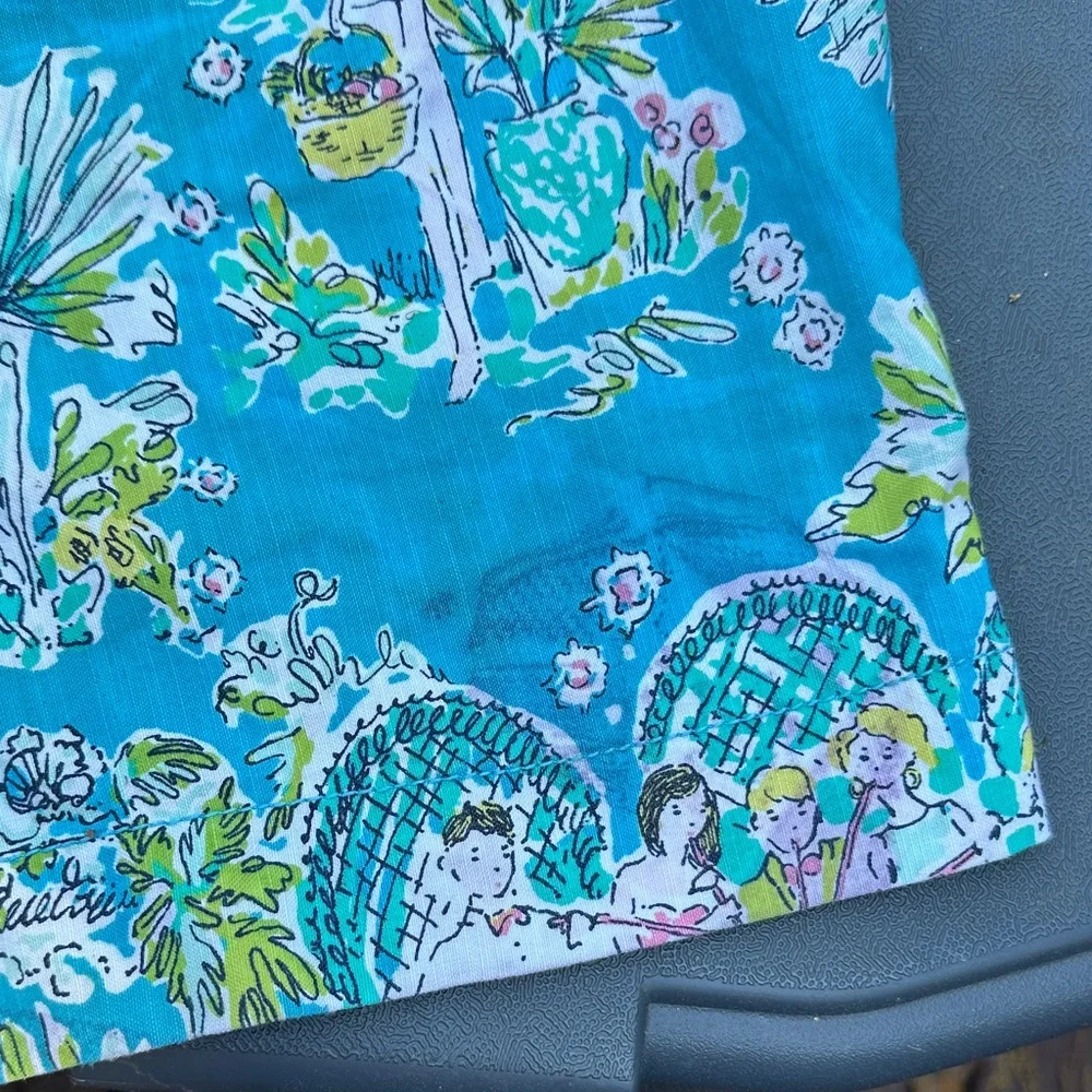 Lilly Pulitzer Turquoise Tropical Print Shorts - Picture 4 of 8